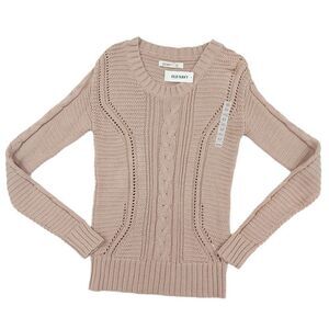 Old Navy Sweater Womens XS Brown Knitted Pullover Round Neck Work School Outdoor